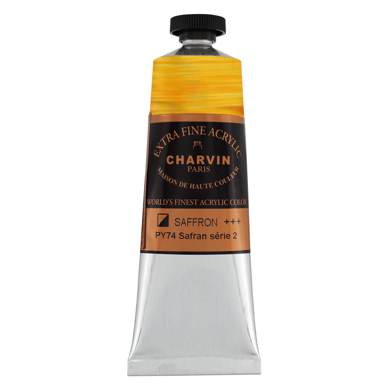Charvin Extra Fine Professional Acrylic Paint - Saffron, 150ml Tube, Triple-Milled, Lightfast Pigments, Open Stock Artist Acrylic Paints in Nature-Inspired Hues
